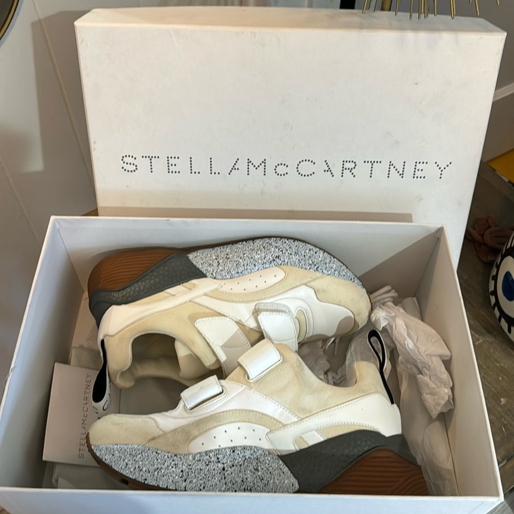 Stella McCartney Cream White and Gray Chunky Sneakers